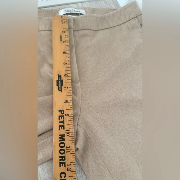MAX MARA Italy High Rise 100% Camel Hair Trouser Dress Pant Luxury Sz 8 *FLAW* - Picture 8 of 13